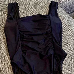 Navy Ruched Squareneck One-Piece Suit - J. Crew